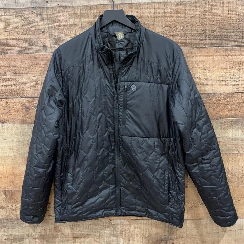 Mountain Hardwear Jacket Mens Size M Black Insulated Full Zip Hiking Winter